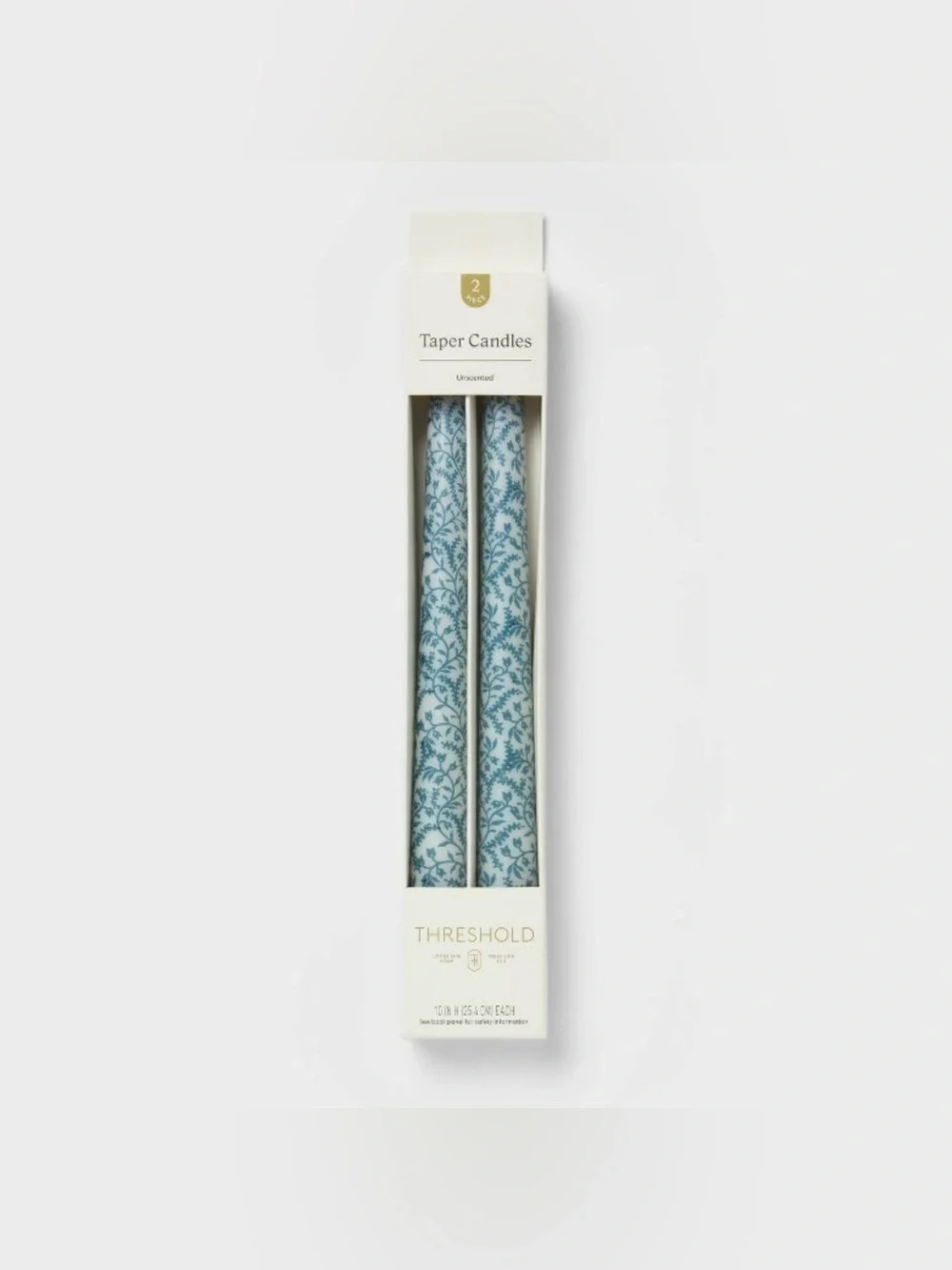 8PK Taper Pattern Candles Blue and White - Threshold™ Unscented